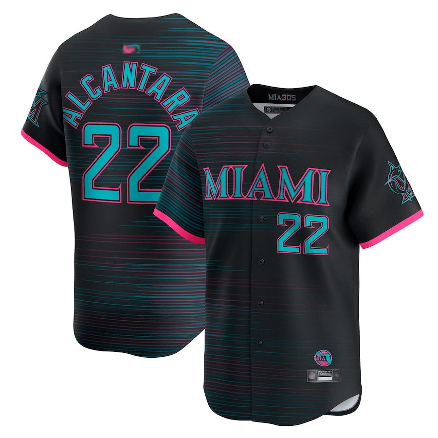 Custom #22 Black City Connect MIA Baseball Shirt Top