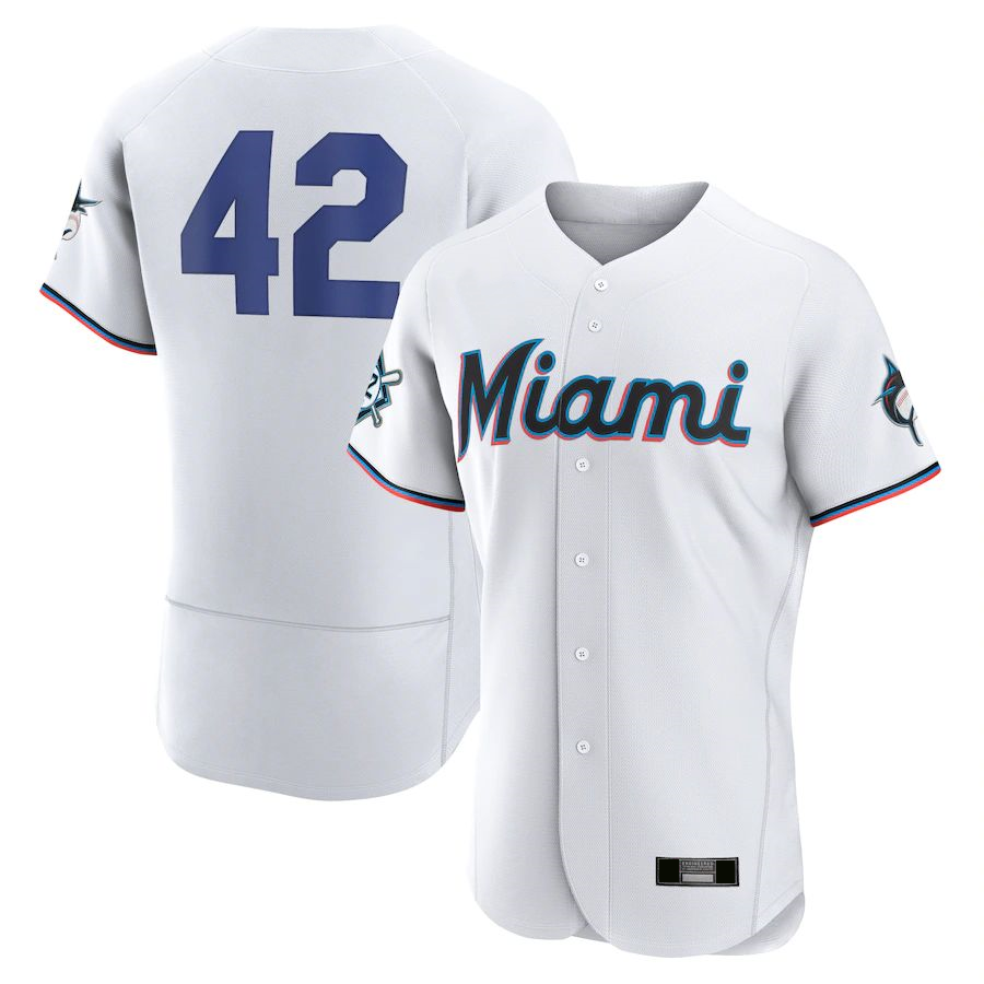 Custom #42 White MIA Baseball Shirt Top