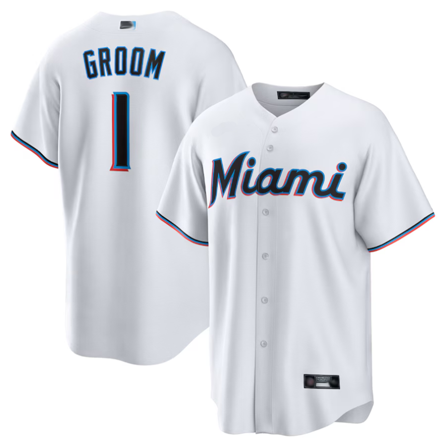Custom #1 White MIA Baseball Shirt Top