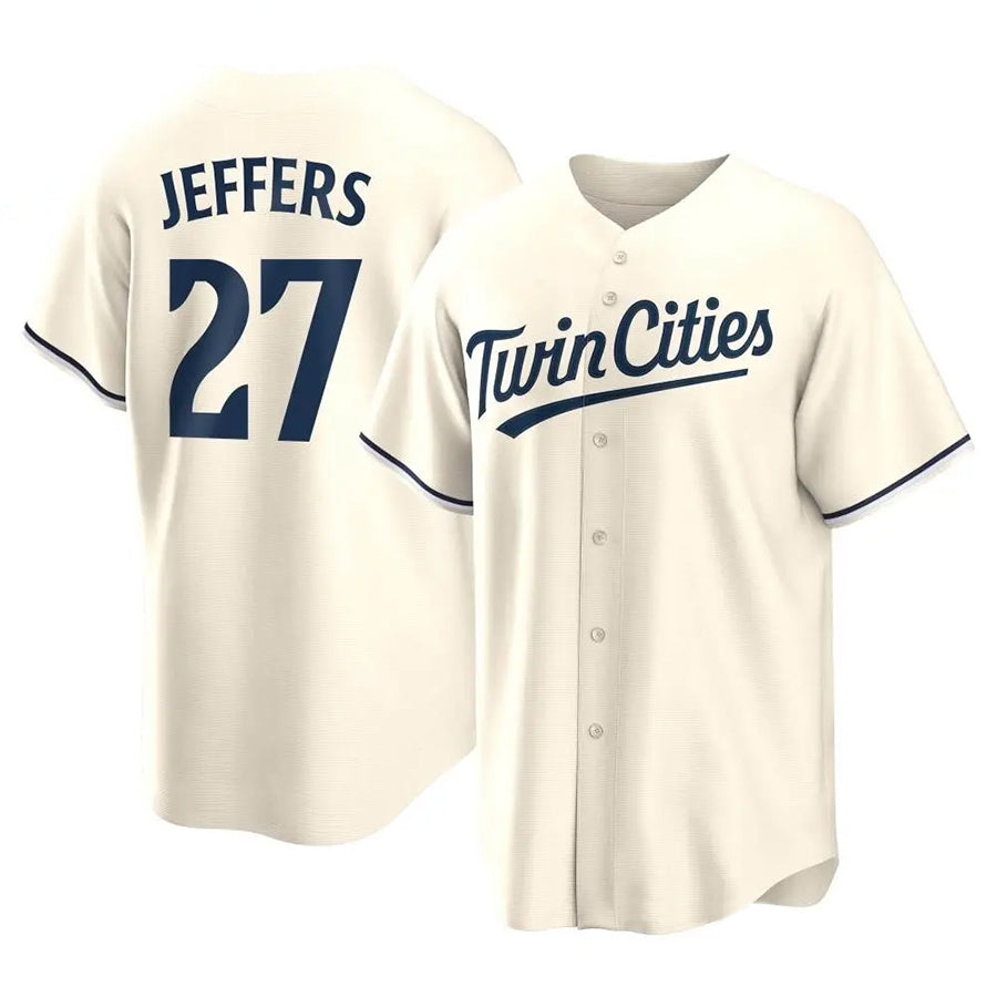 Custom #27 Cream MIN Baseball Shirt Top