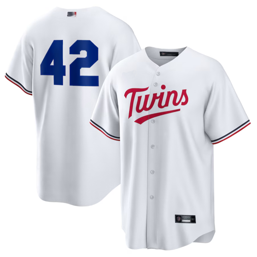 Custom #42 White 2025 Jackie Robinson Day MIN Baseball Shirt Top