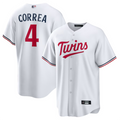 Custom #4 White MIN Baseball Shirt Top