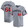 Custom #64 Gray MIN Baseball Shirt Top