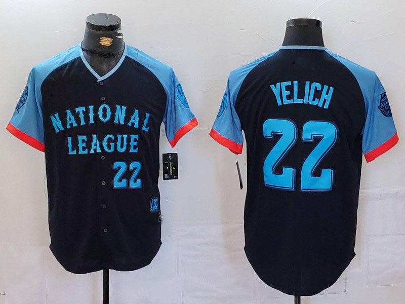 Custom #22 Navy All Star MIL Baseball Shirt Top