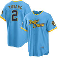 Custom #2 Blue City Connect MIL Baseball Shirt Top