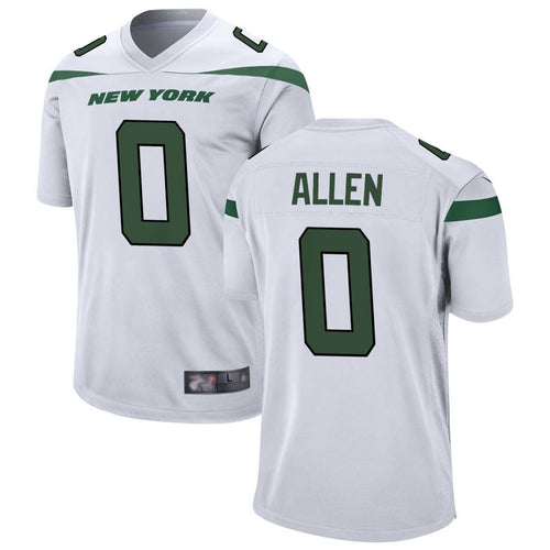 Custom #0 White NYJ Football Shirt Top