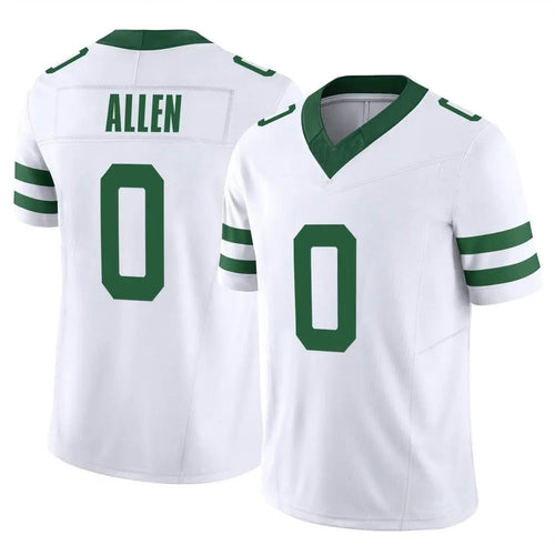 Custom #0 White NYJ Football Shirt Top