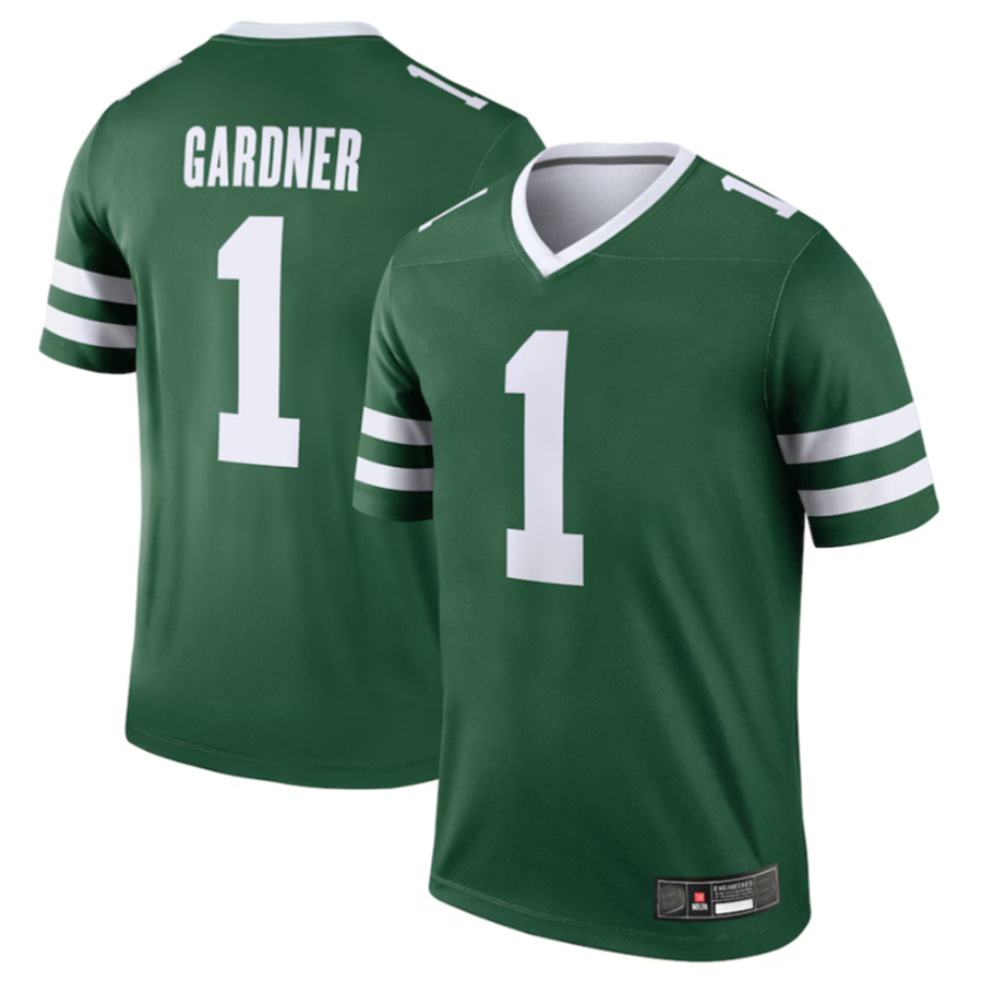 Custom #1 Green NYJ Football Shirt Top