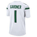 Custom #1 White NYJ Football Shirt Top
