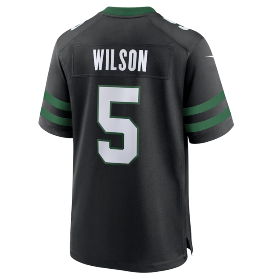Custom #5 Black NYJ Football Shirt Top