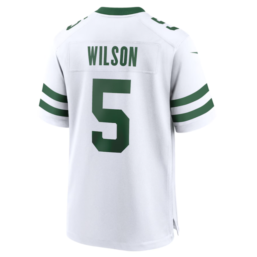 Custom #5 White NYJ Football Shirt Top
