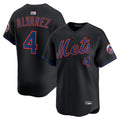Custom #4 Black NYM Baseball Shirt Top
