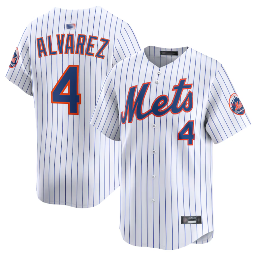Custom #4 White NYM Baseball Shirt Top