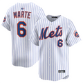 Custom #6 White NYM Baseball Shirt Top