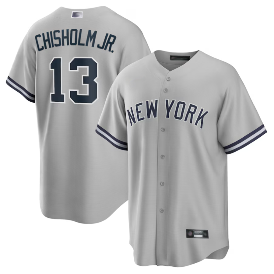 Custom #13 Gray NYY Baseball Shirt Top