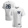 Custom #26 White NYY Baseball Shirt Top