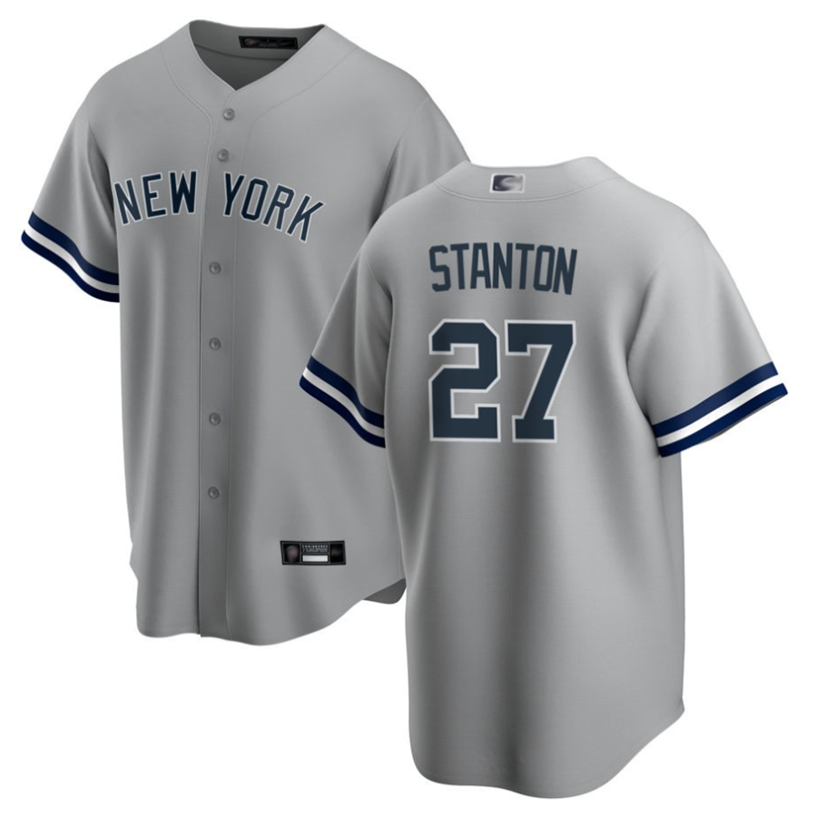 Custom #27 Gray NYY Baseball Shirt Top
