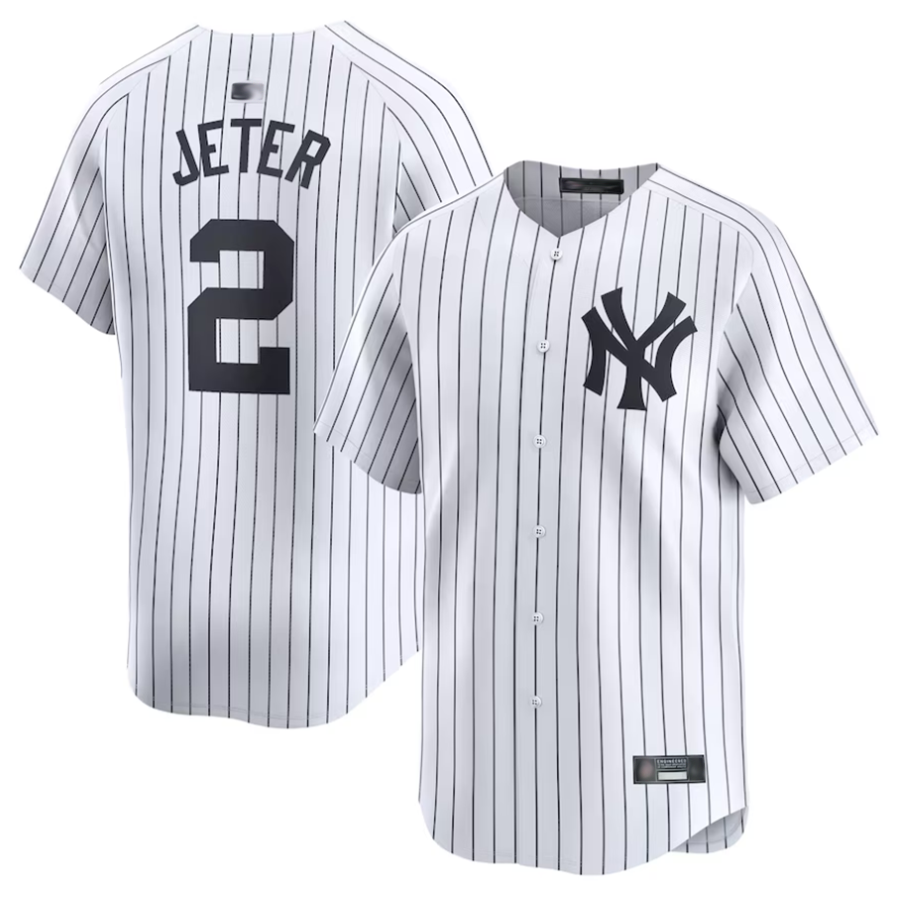 Custom #2 White NYY Baseball Shirt Top