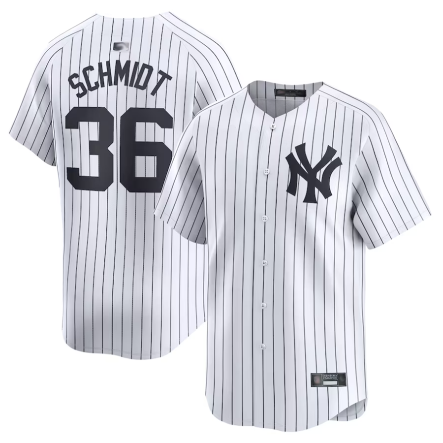 Custom #36 White NYY Baseball Shirt Top