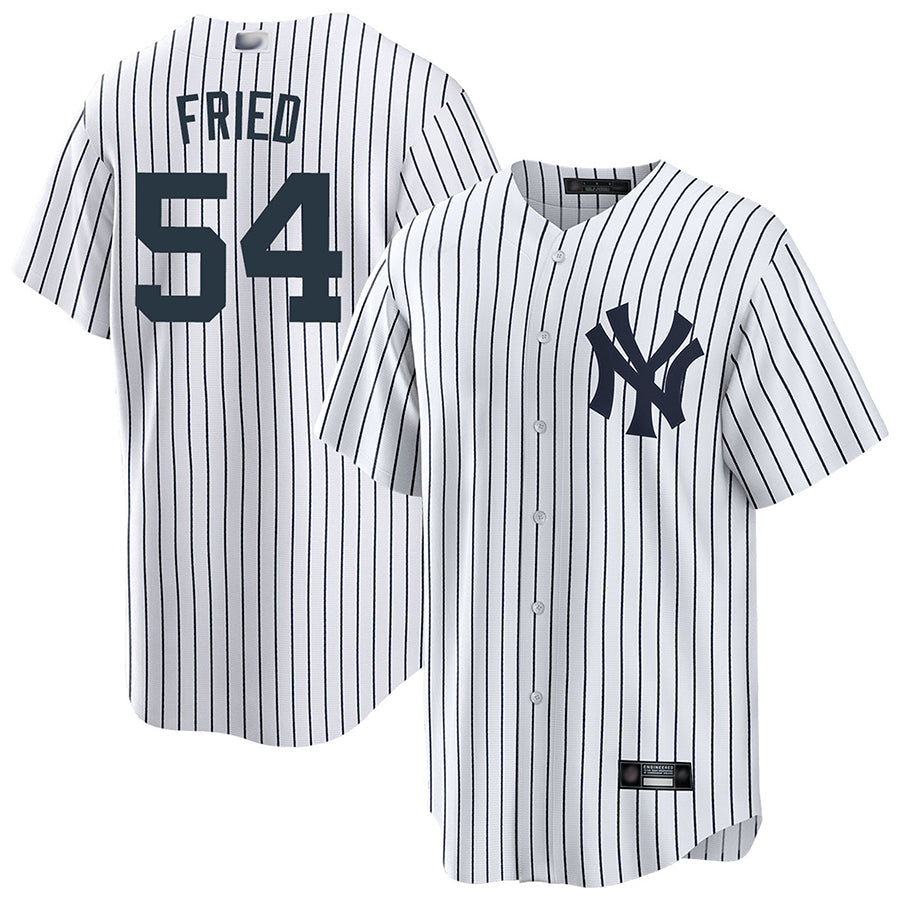 Custom #54 White NYY Baseball Shirt Top