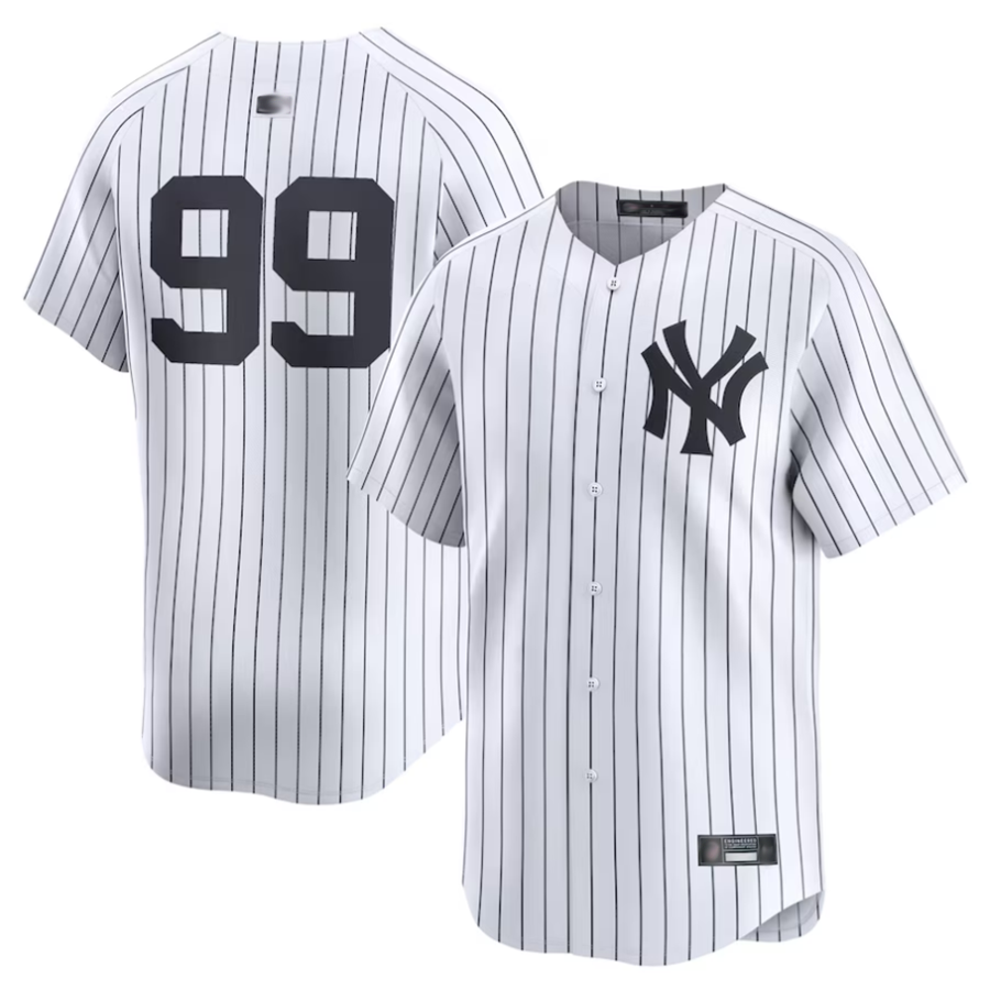 Custom #99 White NYY Baseball Shirt Top