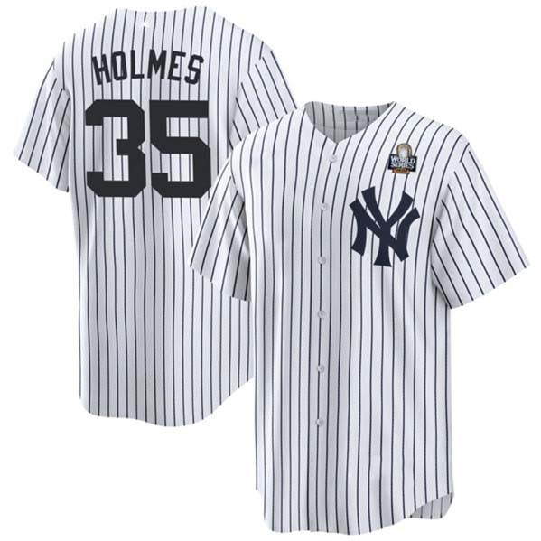 Custom #35 White NYY Baseball Shirt Top
