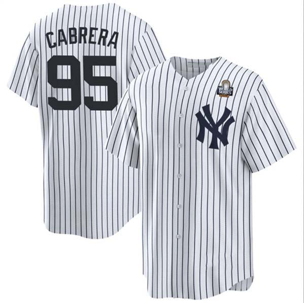 Custom #95 White NYY Baseball Shirt Top