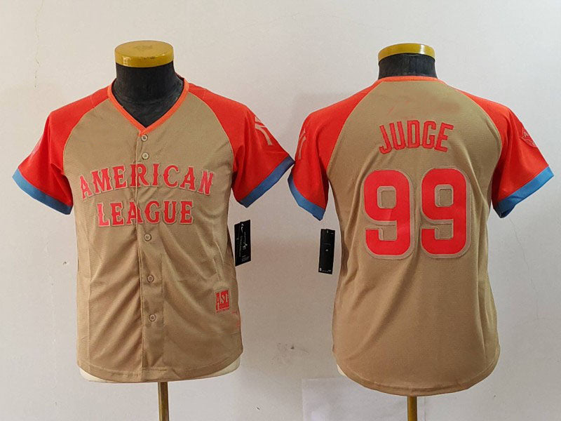 Custom #99 Cream All Star NYY Baseball Shirt Top