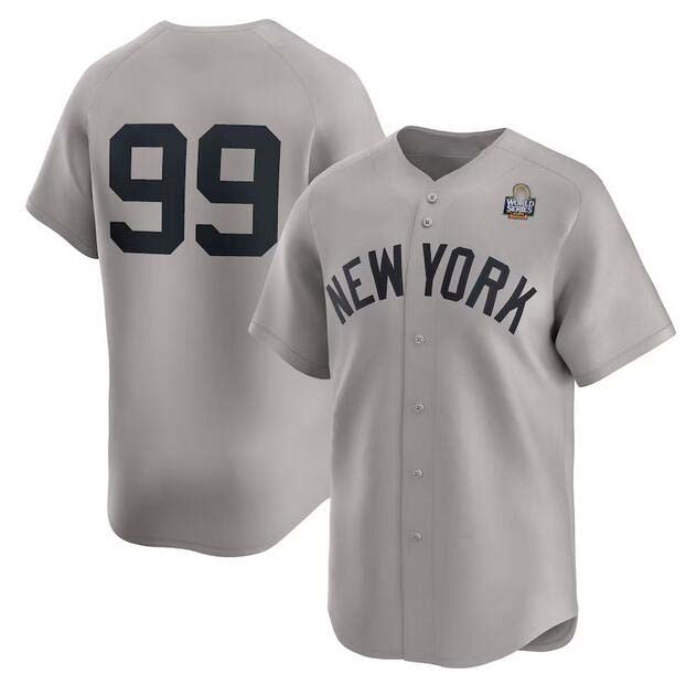 Custom #99 Gray NYY Baseball Shirt Top