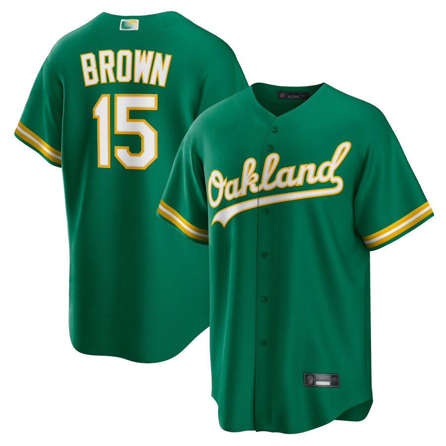Custom #15 Green OAK Baseball Shirt Top