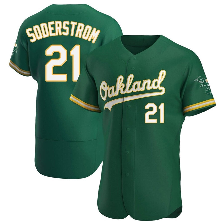 Custom #21 Green OAK Baseball Shirt Top