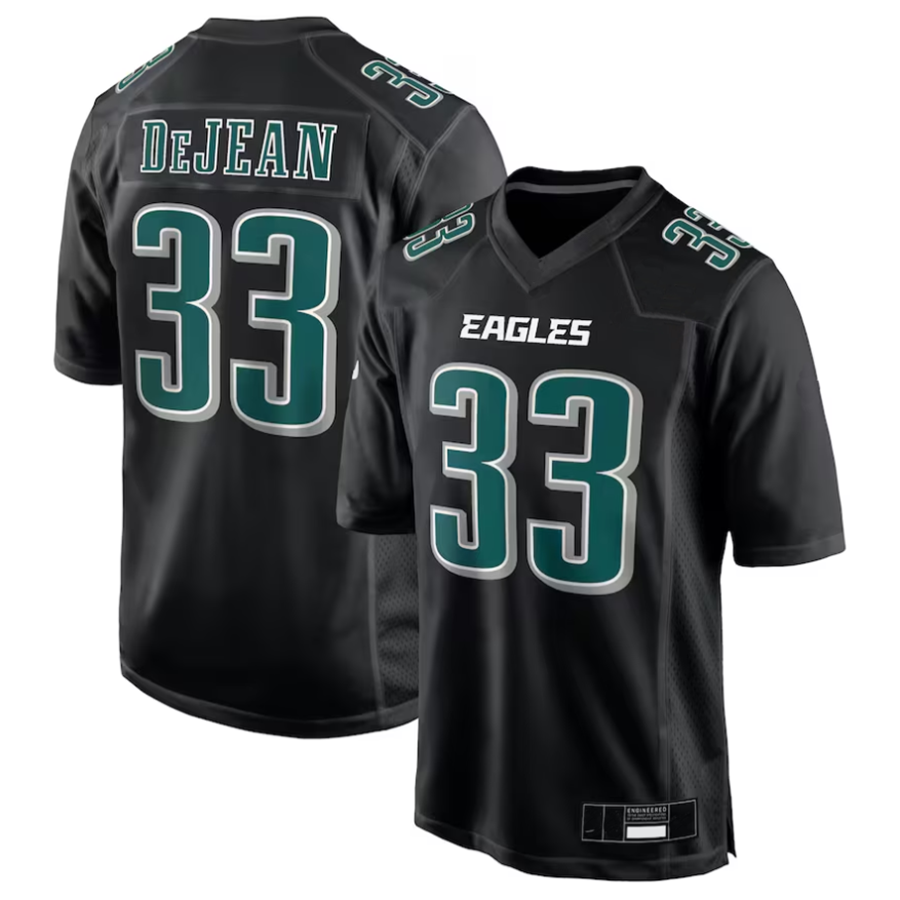 P.Eagles #33 Cooper DeJean Player Carbon Black Fashion Game Player Jersey