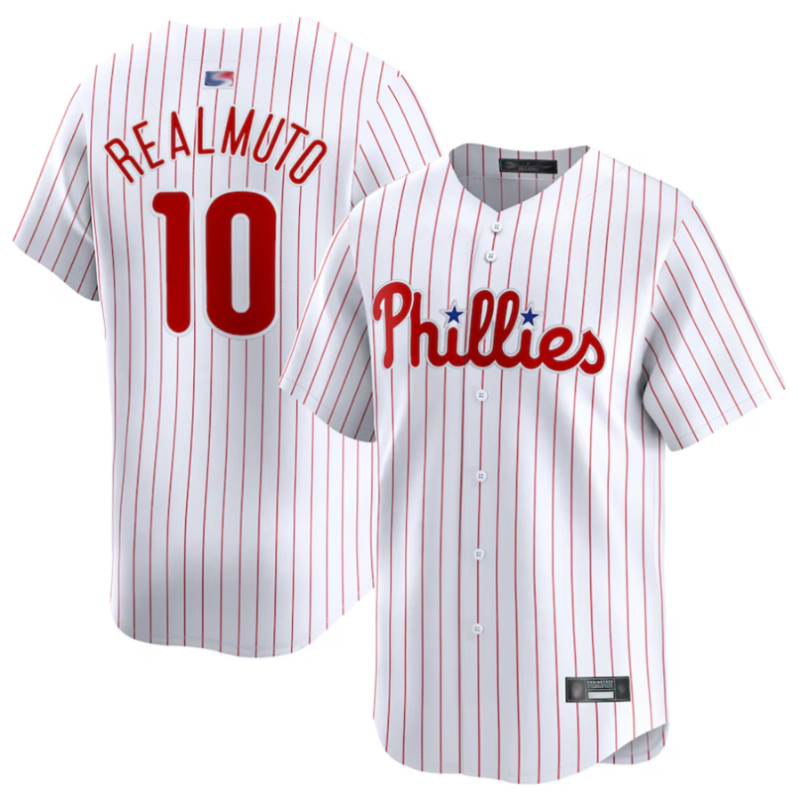 Custom #10 White PHI Baseball Shirt Top