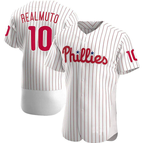 Custom #10 White PHI Baseball Shirt Top