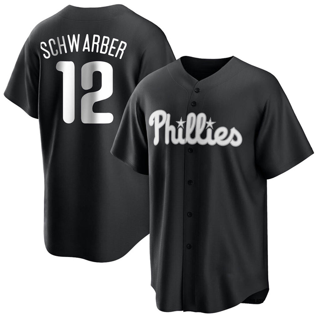 Custom #12 Black PHI Baseball Shirt Top