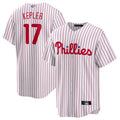 Custom #17 White PHI Baseball Shirt Top