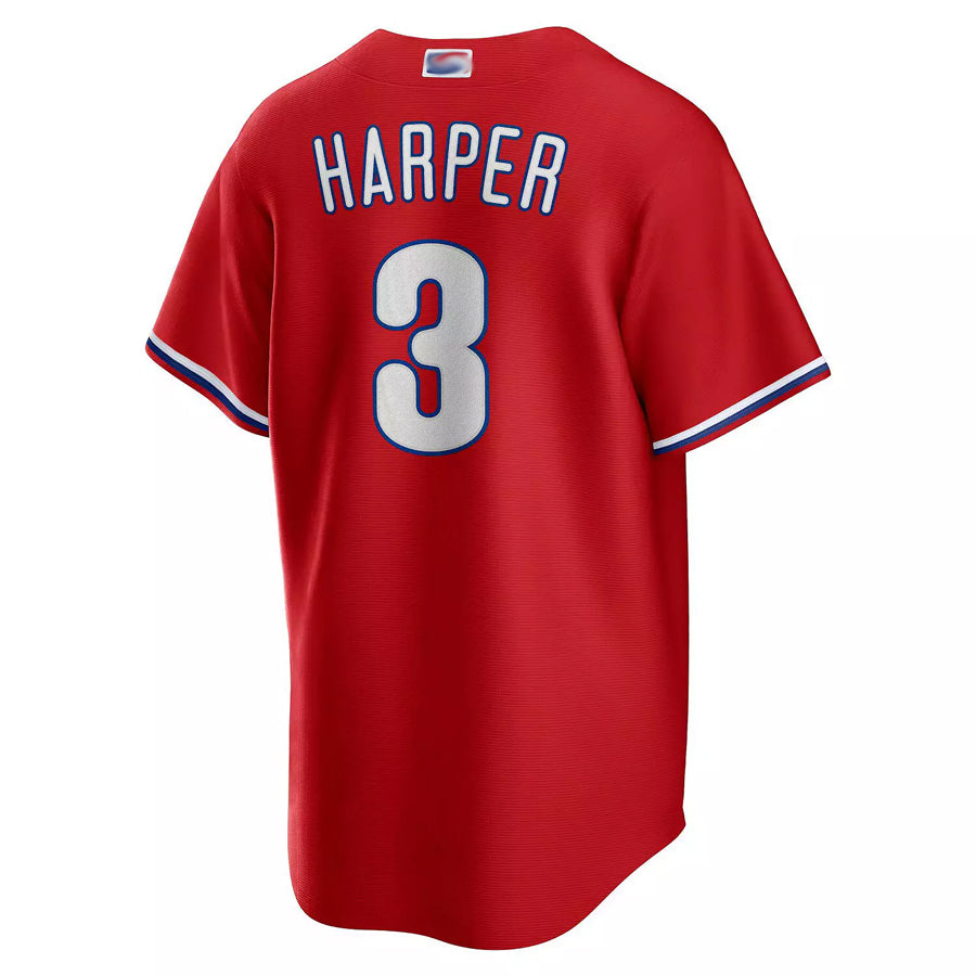 Custom #3 Red PHI Baseball Shirt Top