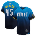 Custom #45 Blue City Connect PHI Baseball Shirt Top