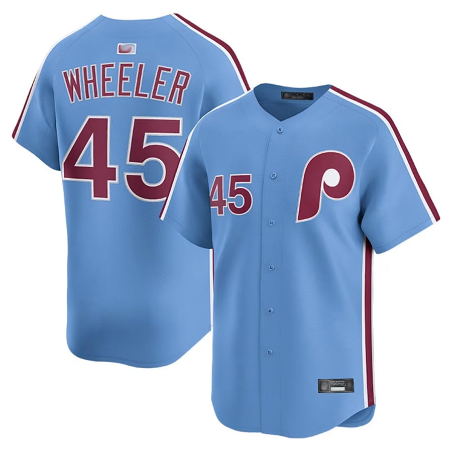 Custom #45 Light Blue PHI Baseball Shirt Top