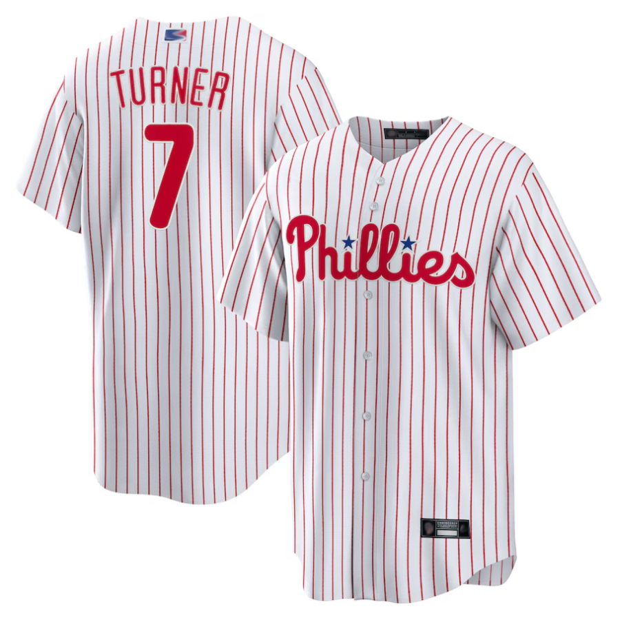 Custom #7 White PHI Baseball Shirt Top