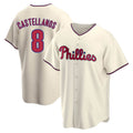 Custom #8 Cream PHI Baseball Shirt Top