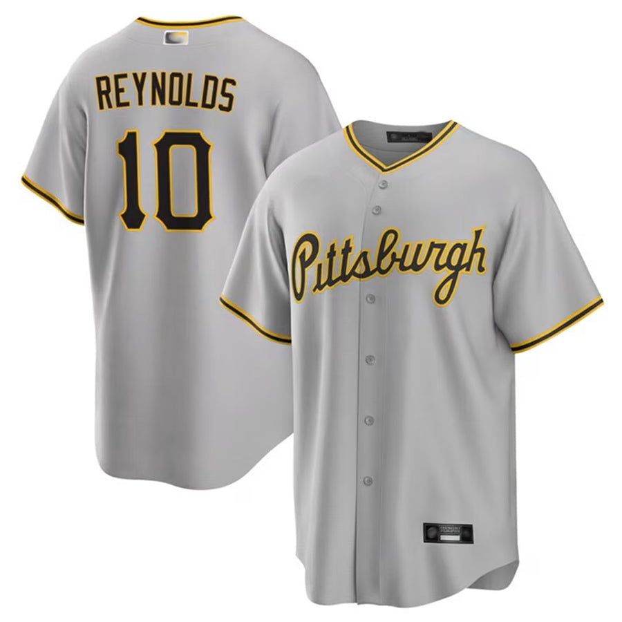 Custom #10 Gray PIT Baseball Shirt Top