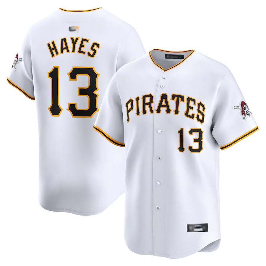 Custom #13 White PIT Baseball Shirt Top