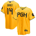 Custom #14 Gold City Connect PIT Baseball Shirt Top