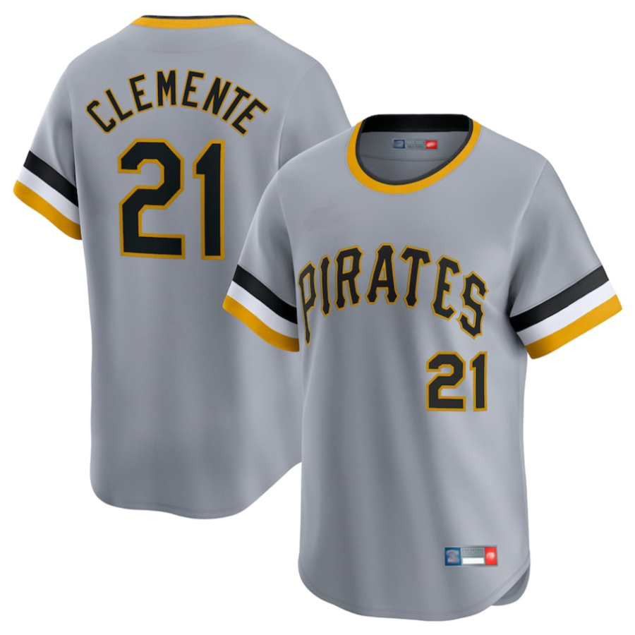 Custom #21 Gray PIT Baseball Shirt Top