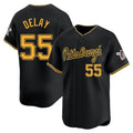 Custom #55 Gray PIT Baseball Shirt Top