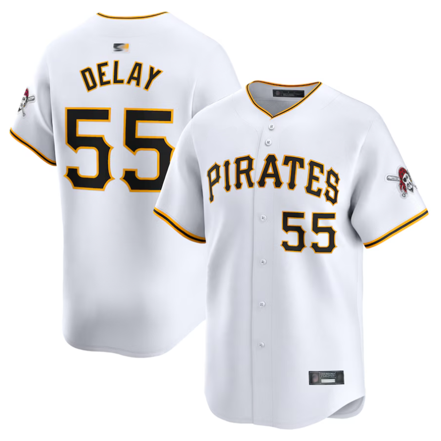 Custom #55 White PIT Baseball Shirt Top