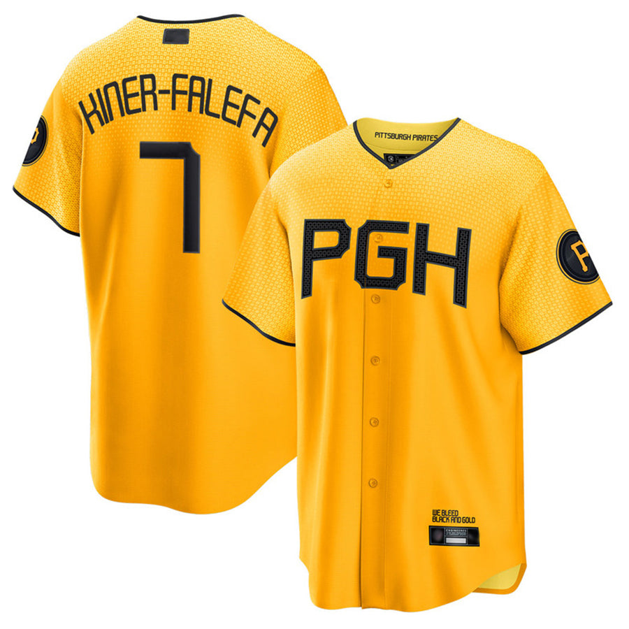 Custom #7 Gold City Connect PIT Baseball Shirt Top