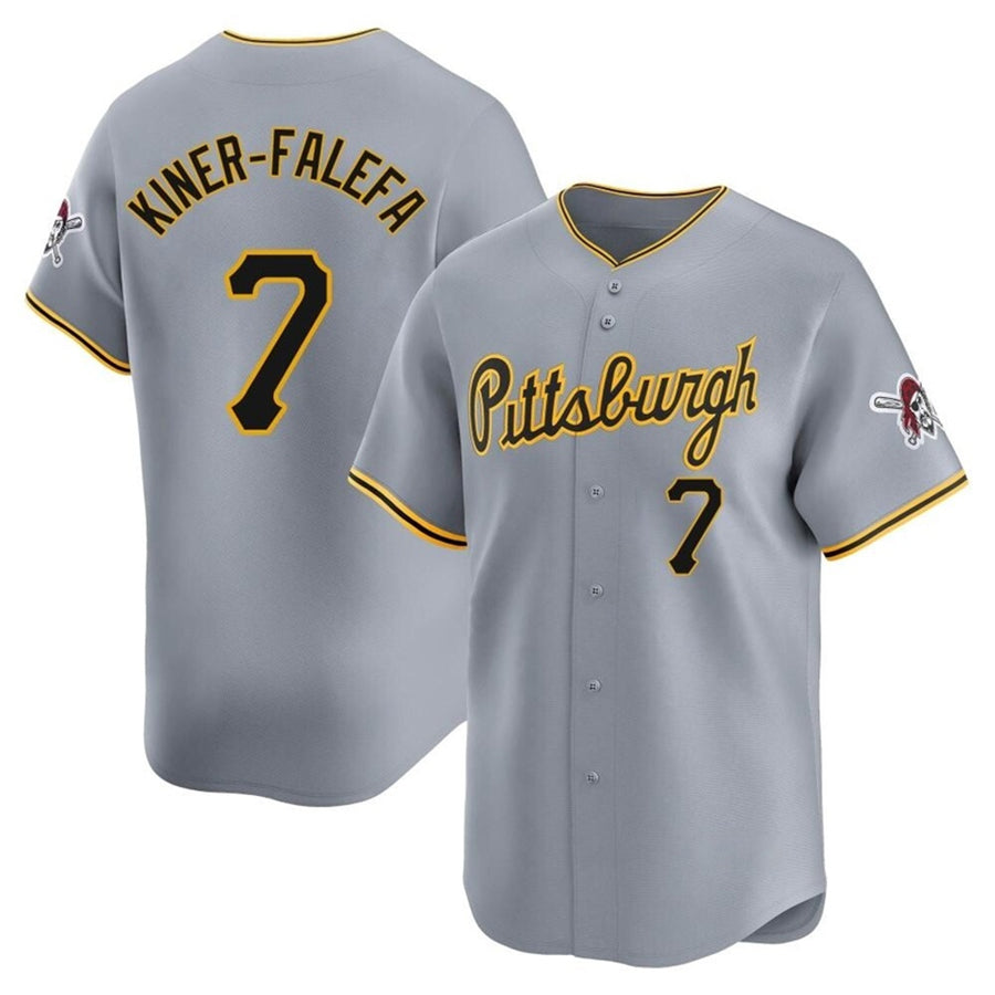 Custom #7 Gray PIT Baseball Shirt Top