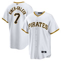 Custom #7 White PIT Baseball Shirt Top